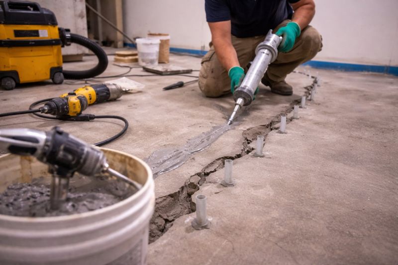 Cracked Basement Floor Repair in Layton, UT