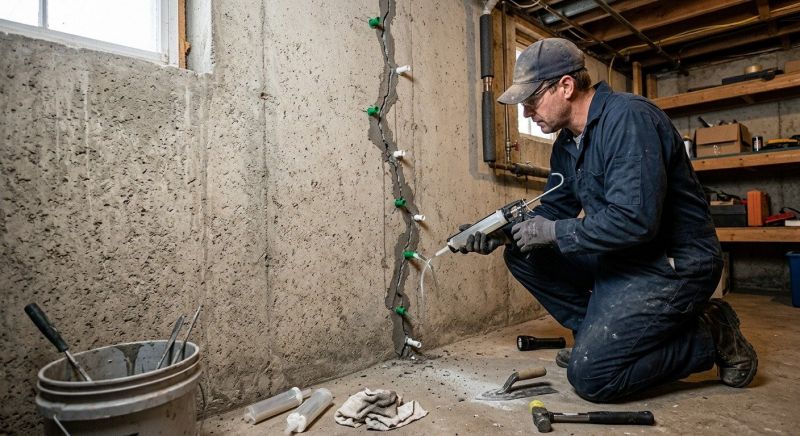 Foundation Crack Repair in Hooper, UT